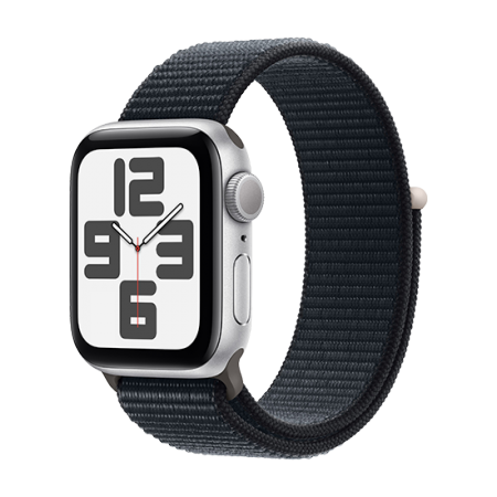 Watch Apple Watch SE2 (2023) GPS 40mm Silver Aluminium Case with Sport Loop - Midnight Watch Apple Watch SE2 (2023) GPS 40mm Silver Aluminium Case with Sport Loop - Midnight