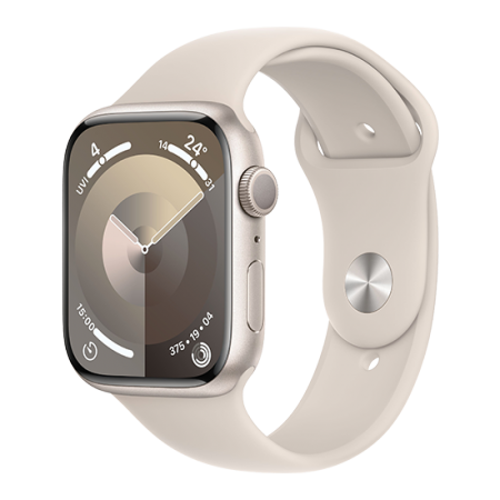 Watch Apple Watch Series 9 GPS 45mm Starlight Aluminium Case with Sport Band M/L - Starlight Watch Apple Watch Series 9 GPS 45mm Starlight Aluminium Case with Sport Band M/L - Starlight