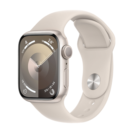Watch Apple Watch Series 9 GPS 41mm Starlight Aluminium Case with Sport Band M/L - Starlight Watch Apple Watch Series 9 GPS 41mm Starlight Aluminium Case with Sport Band M/L - Starlight