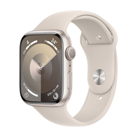 Watch Apple Watch Series 9 GPS 45mm Starlight Aluminium Case with Sport Band S/M - Starlight Watch Apple Watch Series 9 GPS 45mm Starlight Aluminium Case with Sport Band S/M - Starlight