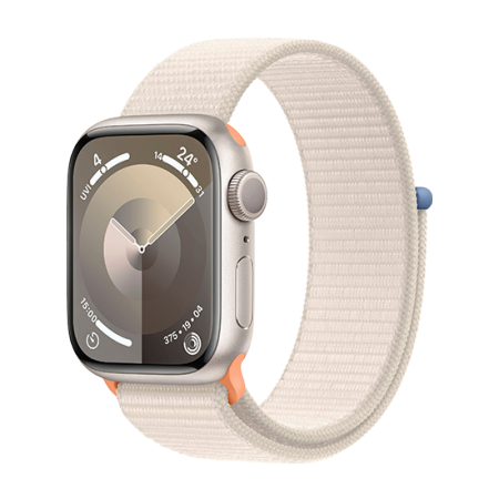 Watch Apple Watch Series 9 GPS 41mm Starlight Aluminium Case with Sport Loop - Starlight Watch Apple Watch Series 9 GPS 41mm Starlight Aluminium Case with Sport Loop - Starlight
